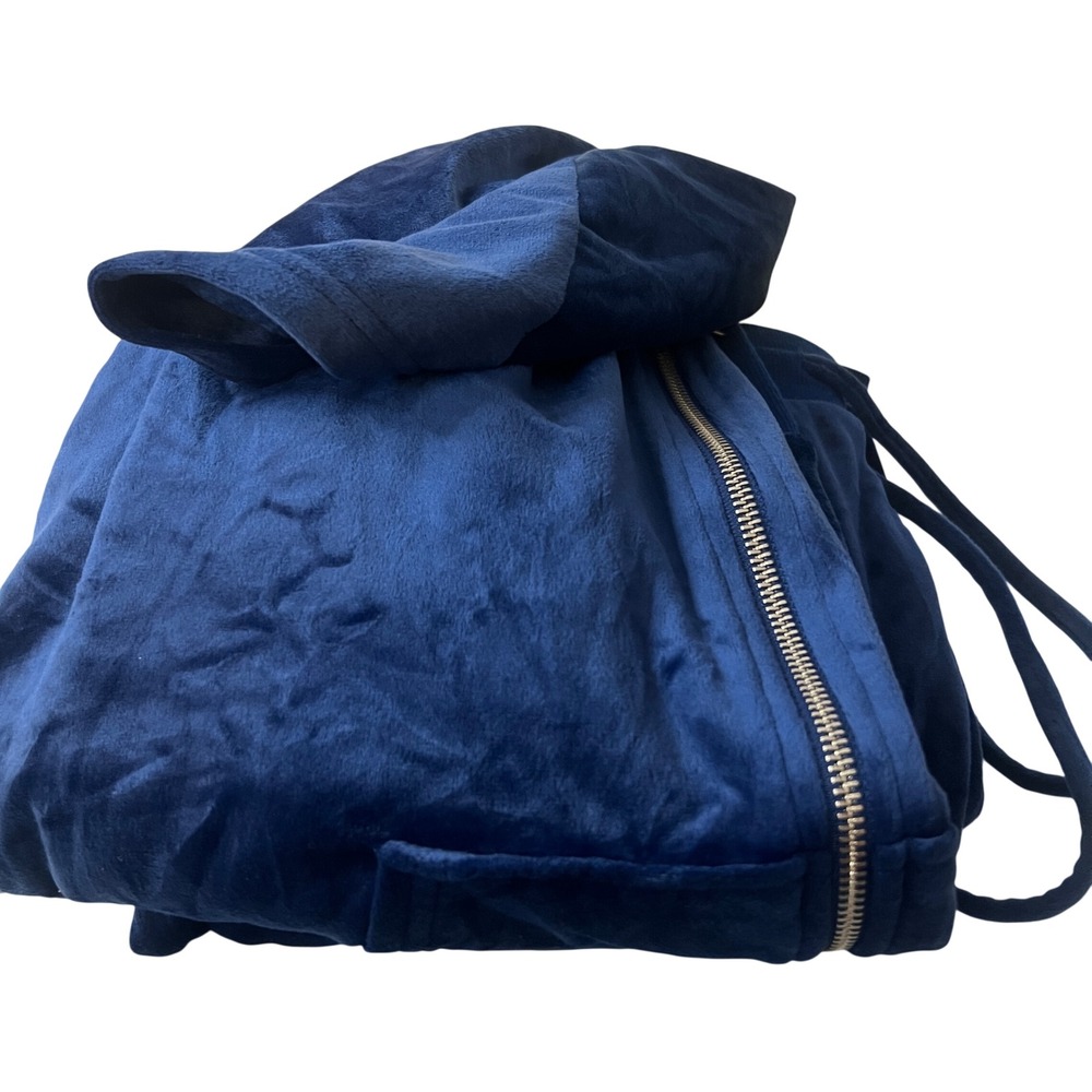 Felina Royal Blue Velour Tracksuit Set Full Zip Hoodie and Joggers Medium C7589